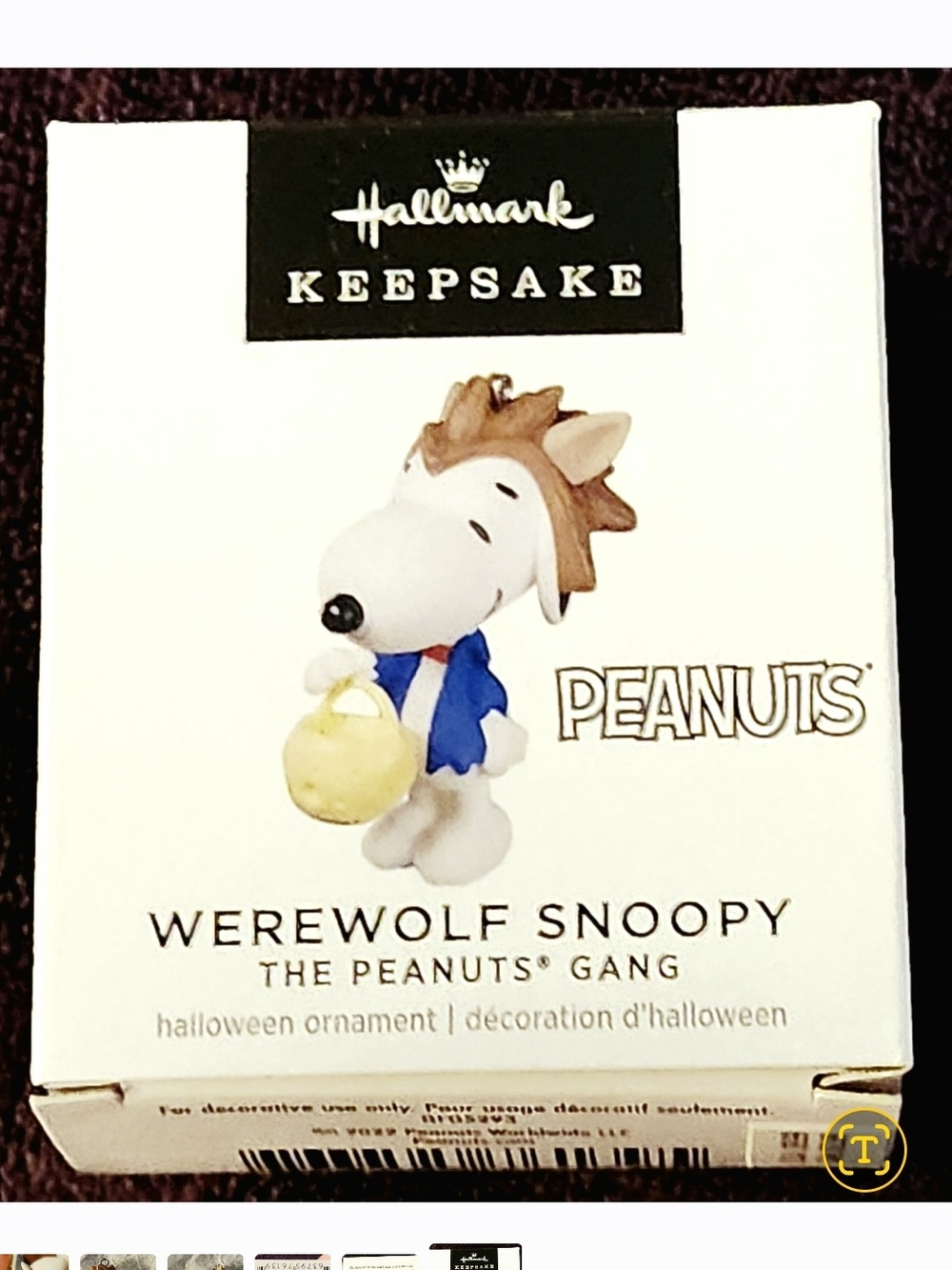 Hallmark Keepsake 2022 Peanuts Werewolf Snoopy Halloween Ornament